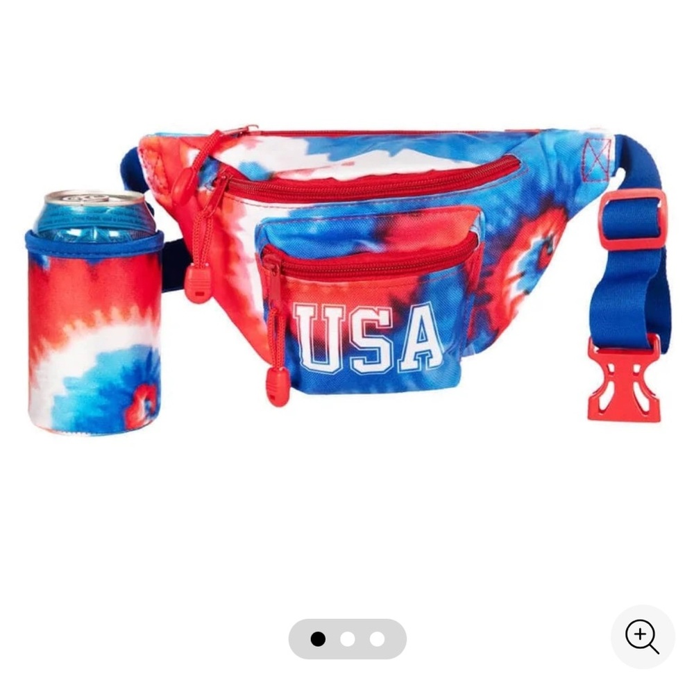 Tipsy Elves USA Tie-Dye Fanny Pack with Drink Holder